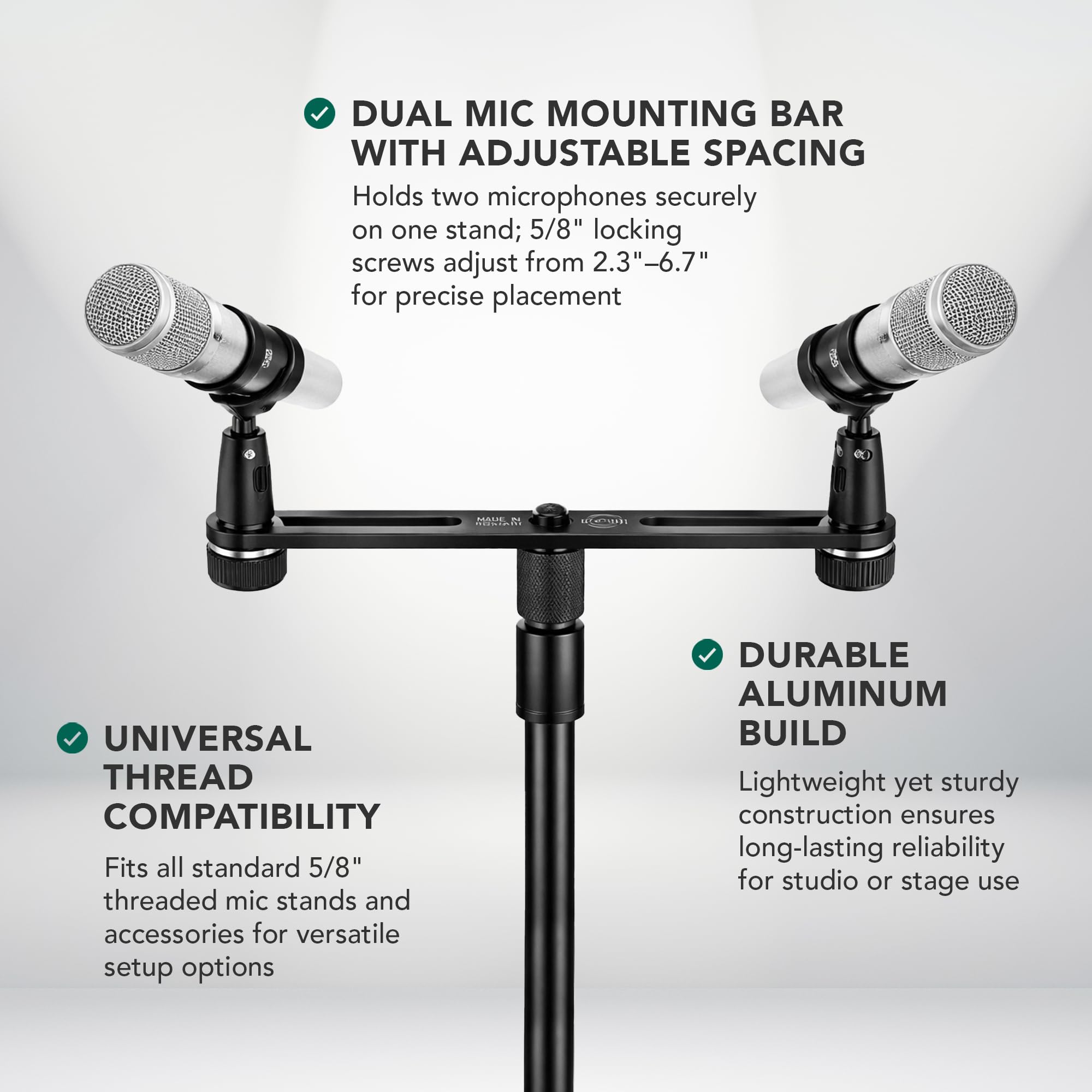 Amazon | König & Meyer 2つのマイク用K＆Mスタンド23550-BLACK